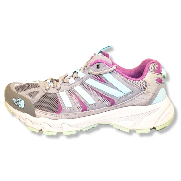#635 The North Face Gray & Purple Hiking Sneakers Shoes Women's Size 11 - Picture 4 of 7